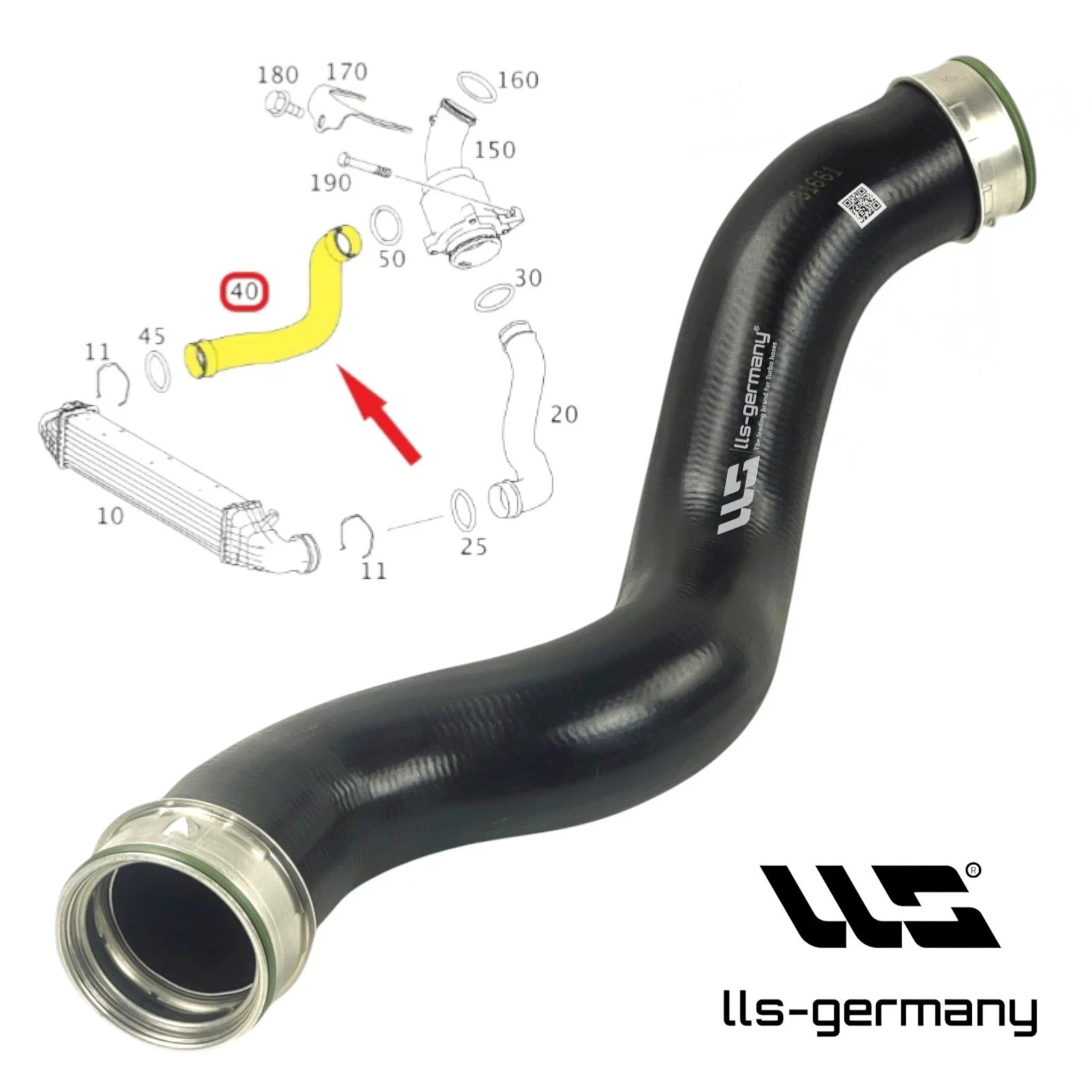 Charge Air Hose Turbo Hose Pressure Hose For MERCEDES CLS Coupe C219
