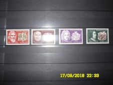 Timbres FRANCE NEUFS ** 1968 Serie Celebrites YT No : 1550 à 1553