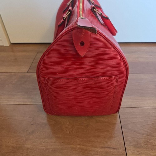 Louis Vuitton Epi Boston Bag Handbag Leather Red Women's From Japan - Picture 10 of 20