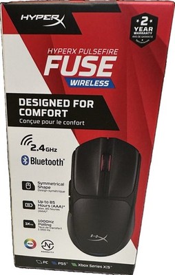 HYPERX PULSEFIRE FUSE WIRELESS GAMING MOUSE BLUETOOTH BLACK RED COMFORT 2.4GHZ