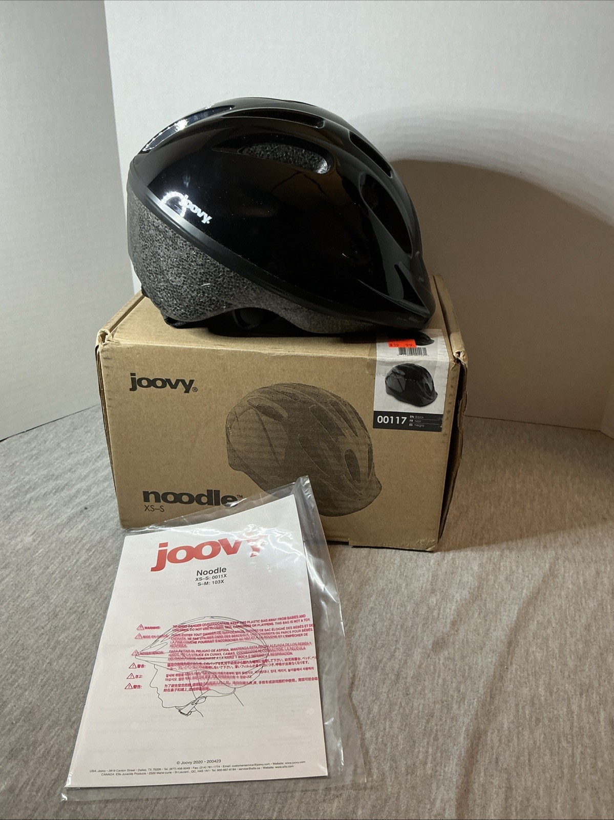 Kids Joovy Noodle bike helmet XS-S Black Vented NIB New In B