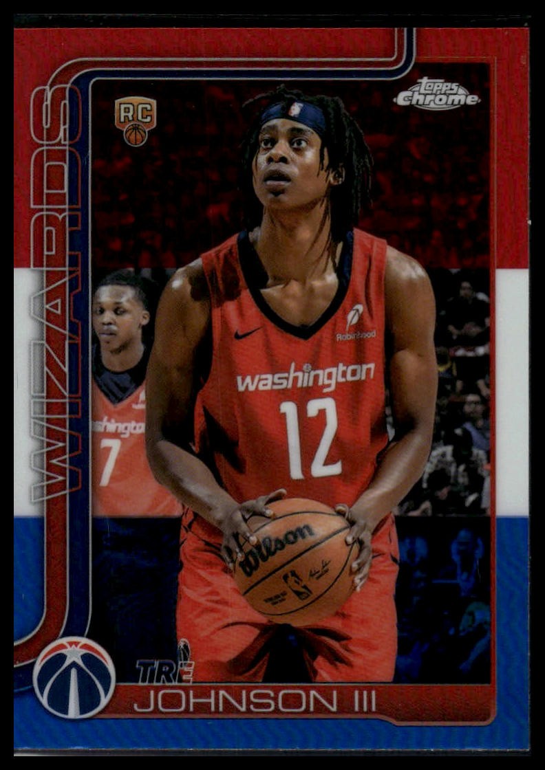 2025-26 Topps Chrome #256 Tre Johnson III Red White and Blue Refractor