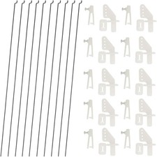 10 PCS 0.047x10.24" Steel Pushrods And 10 Nylon 0.79x0.43" Lock on...