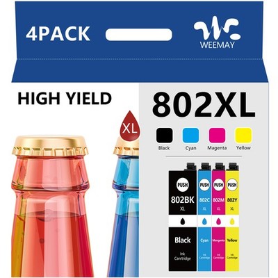 4PK 802XL Ink Cartridges For Epson WorkForce Pro WF-4720 WF-4730 WF-4734 WF-4740