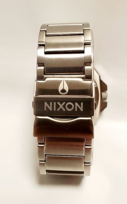 NIXON Deck Midnight GT A308 1529 Watch Mens Silver Band Deep Navy