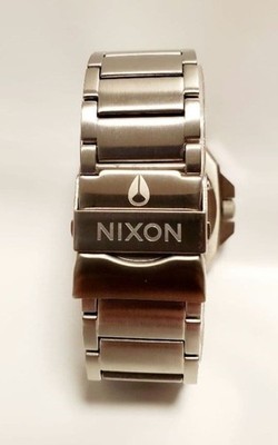 NIXON Deck Midnight GT A308 1529 Watch Mens Silver Band Deep Navy