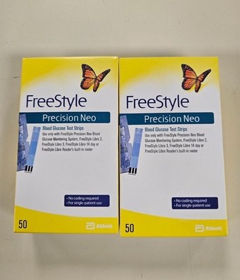 FreeStyle Precision Neo 100ct (50x2) Diabetic Test Strips [Exp: 2027+]