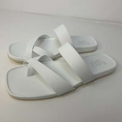 Franco Sarto Estella Women's Slide Sandals White Size 9.5 NEW Square Toe Loop