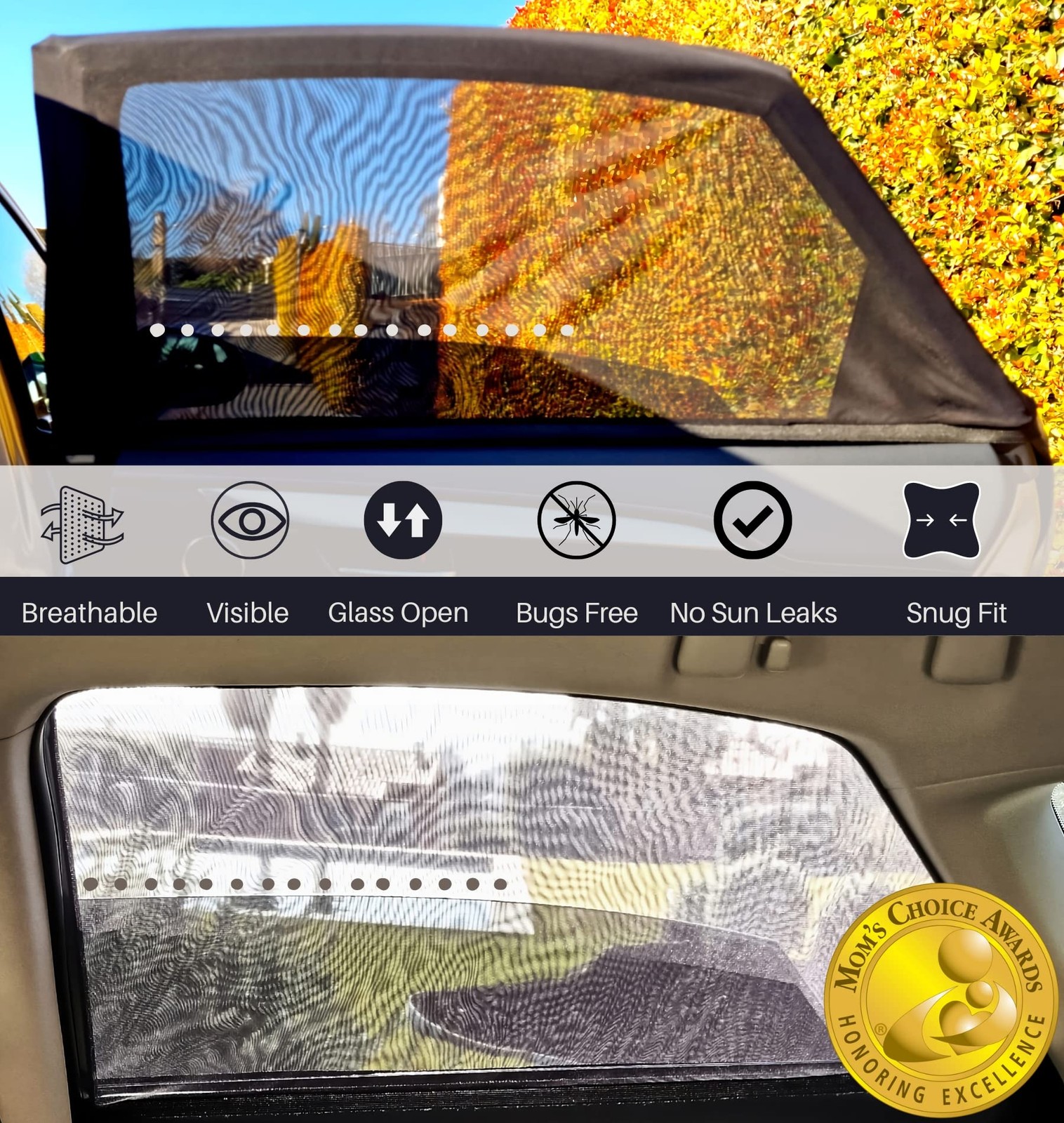 ML/Car Window Sun Shades (12 Sizes) for Large Cars & SUVs - ML, Black 