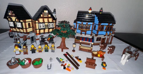 Vintage LEGO Castle Medieval Market Village Set # 10193 (2009)