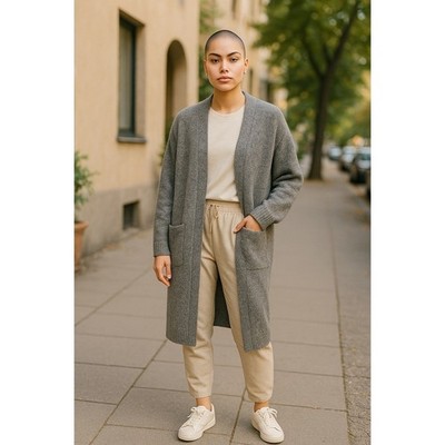 ''KARISMA'' Long Sleeve Open Thick Cardigan SZ S/M Lounge Wear Cozy Knit Sweater
