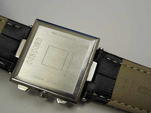 CONCORD DIAMOND SOLID STEEL LA SCALA SQUARE MEN'S WATCH WITH DEPLOYMENT BRACELET - Picture 6 of 8