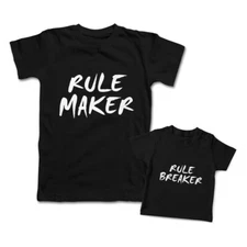 Mom Mommy and Me Outfits Rule Maker Breaker Children Knit Cotton Match Clothes