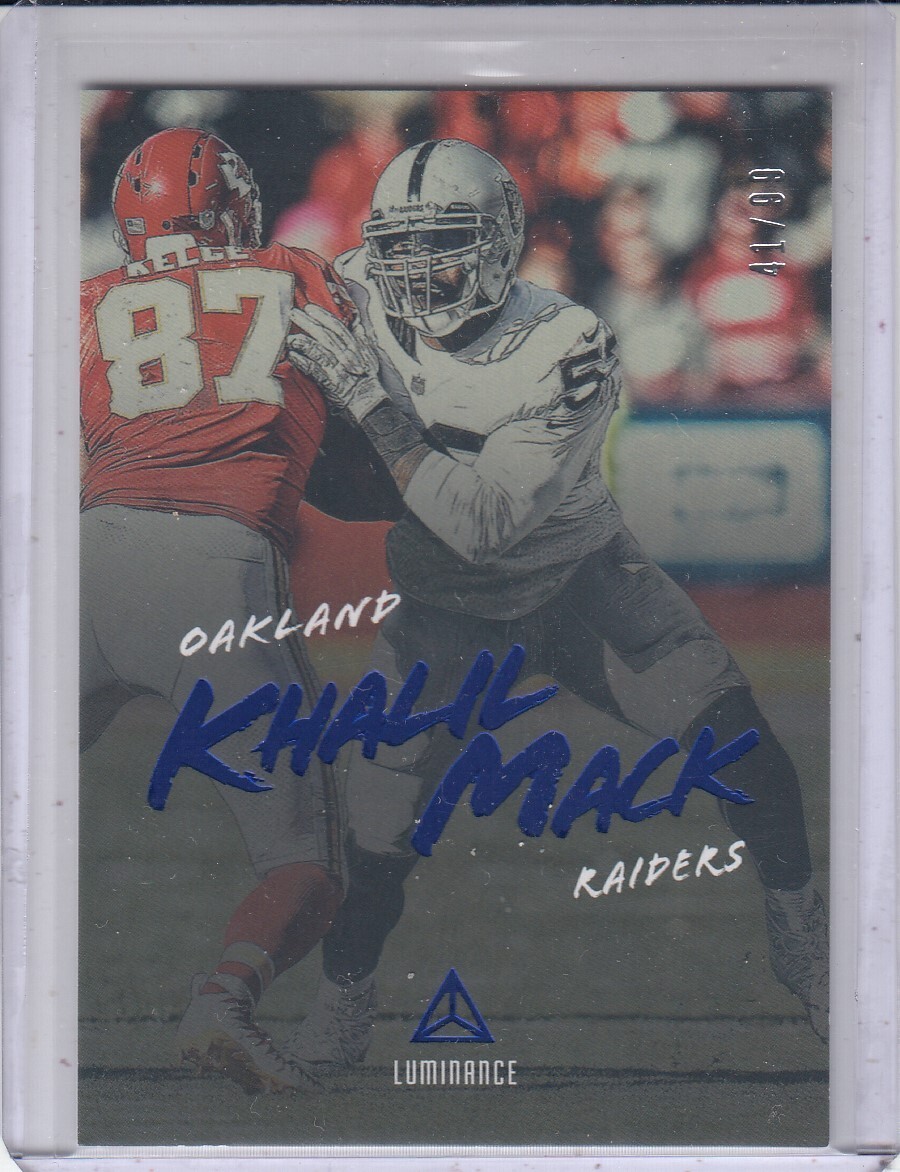 KHALIL MACK 2018 Panini Luminance Blue #70 41/99 Raiders | eBay