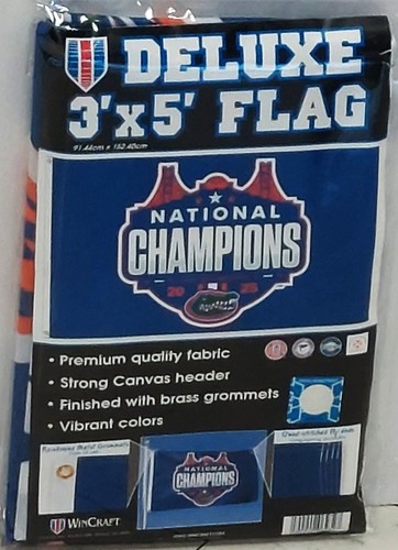 Florida Gator 2025 Deluxe 3' x 5' NCAA Men's Basketball National Champions Flag - Picture 2 of 3