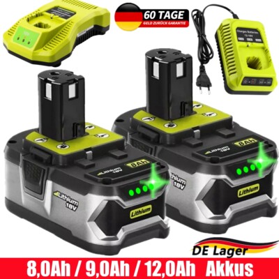 8,0AH Für Ryobi Akku 18V Lithium One Plus RB18L50 P108 RB18L40 9,0AH 12AH