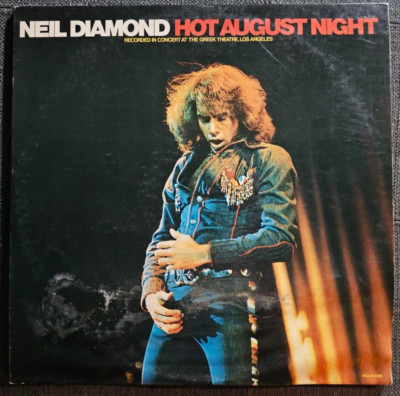 Vintage Neil Diamond ''Hot August Night'' LP Vinyl Double Album 1972 Live Concert