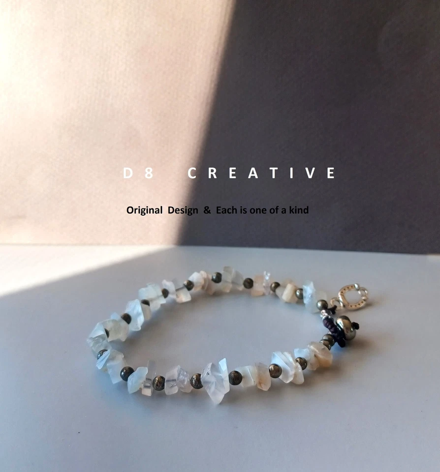 Nuevo Juego Pulsera Hombre Cuerda Trenzada a Mano con Acero Inoxidable y Piedras Preciosas 3 Piezas Foto 3 de 4