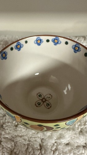 Anthropologie Dutch Wax Floral Coffee Cup Tea Cup Green Blue - Picture 3 of 5