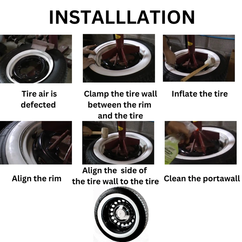 Pneu de motocicleta dianteiro 2X 18"" SLIM- traseiro 2X 15"" SLIM Whitewall portawall conjunto 4 - Imagem 3 de 4