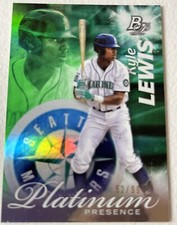 2017 Kyle Lewis Mariners Bowman Platinum Presence Green #PP-KL SER #52/99