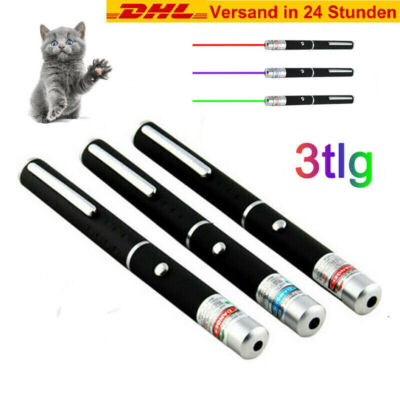 3X Laserpointer Rot Grün Lila Präsentation 1MW Katze Hund Spielzeug Home