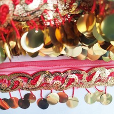 2 Yards 6cm Fringe Trim Ribbon Sequins Tassel Edge Fabric Sewing Craft
