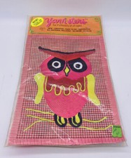 Vintage 1970 Yarnsters Craft Kit Pink Owl New in Package Groovy