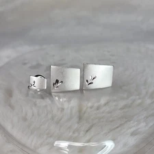 Vintage JML Mid Century Sterling Silver Etched Cufflinks w/Matching Tie Tack USA