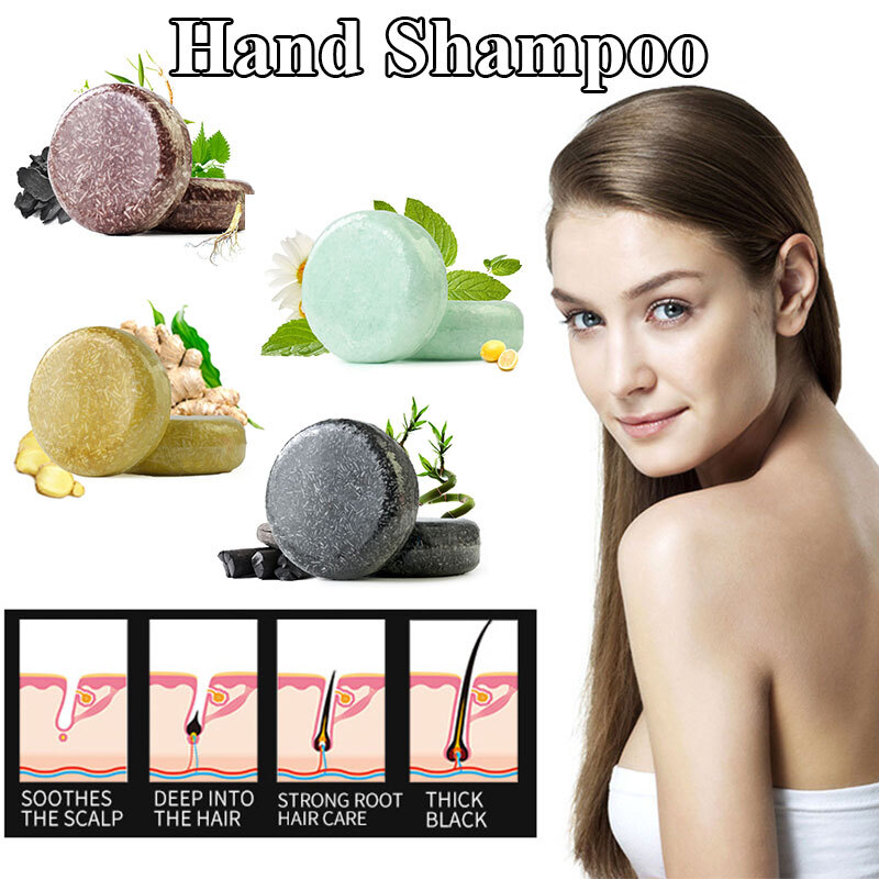 Polygonum Essence Hair Darkening Bar Soap Organic Grey Reverse Shampoo