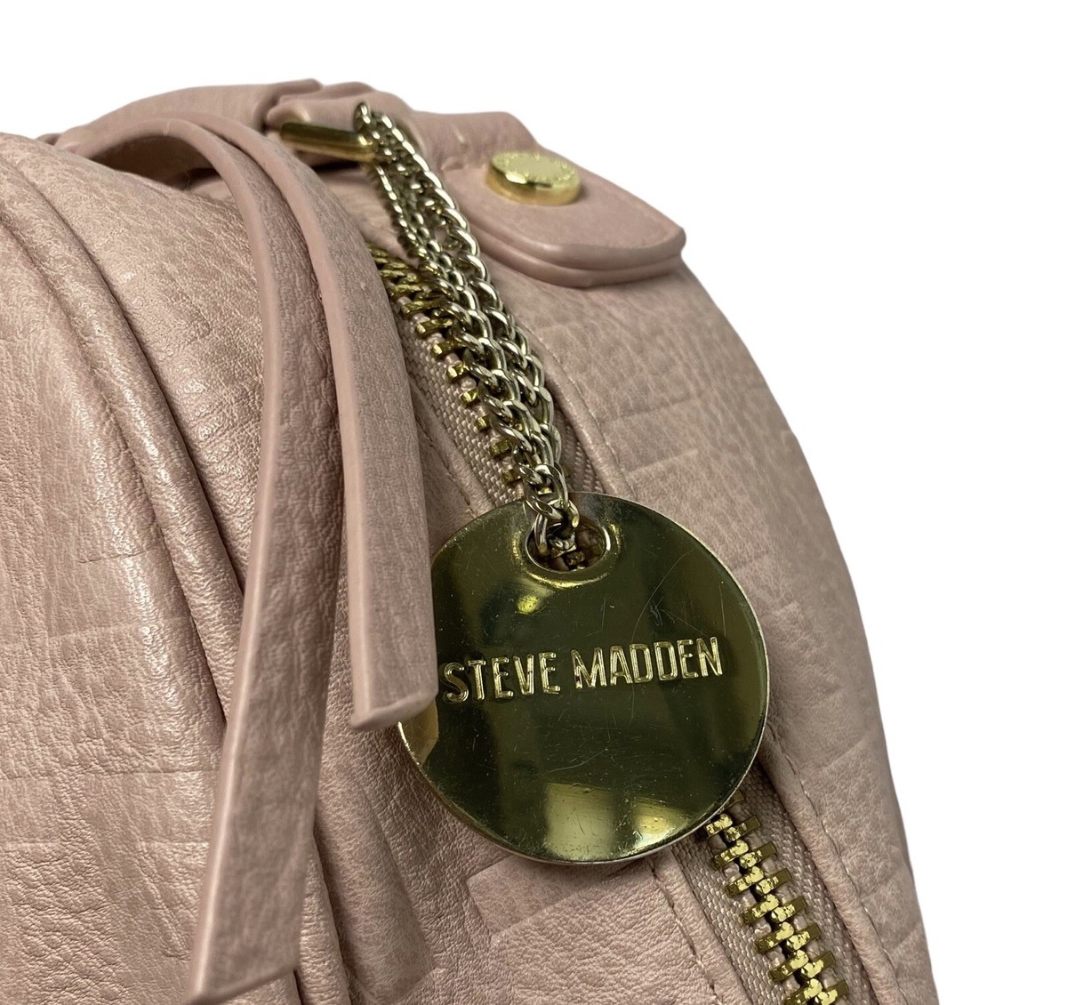 Steve Madden Blush Pink Embossed Small Backpack Gold Tone 