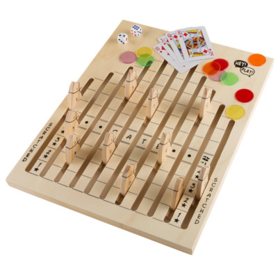 Wooden Horse Race Game with Dice, Cards and Chips Family Fun Game Adults Kids
