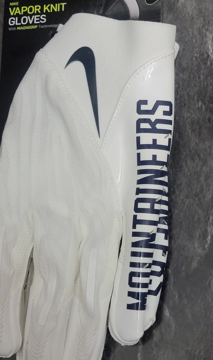 Nike Vapor Knit West Virginia Mountaineers PE Football Gloves Sz
