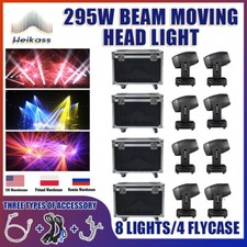 8Lights 4Flycase Beam 295W 14R LED Moving Head Stage Light Dmx DJ Disco Wedding