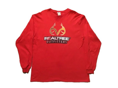RealTree Outfitters T Shirt Mens Red Long Sleeve Hunting Pullover Size 2XL