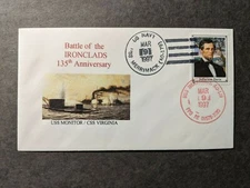USS MERRIMACK AO-179 Naval Cover 1997 IRONCLADS MONITOR vs CSS VIRGINIA Cachet