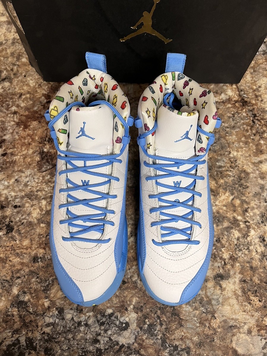 Nike air Jordan 12 emoji dq4365114 university blue size 6.5Y 8