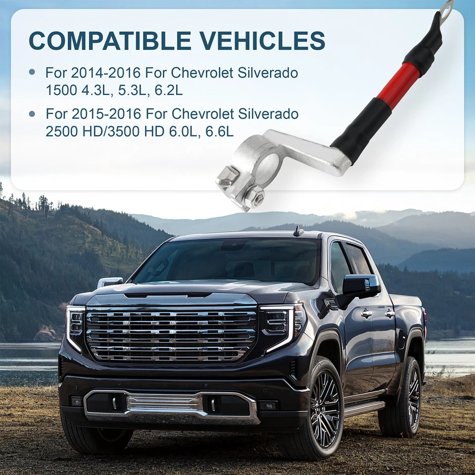 Cable de batería positivo para Chevrolet Silverado 1500 2500 3500 HD Suburban Tahoe  Foto 2 de 4