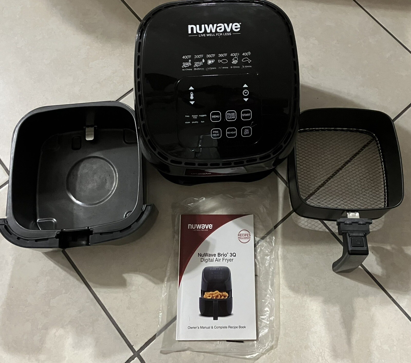 NuWave Brio 3QT Air fryer Digital Controls w/ Dishwasher Safe