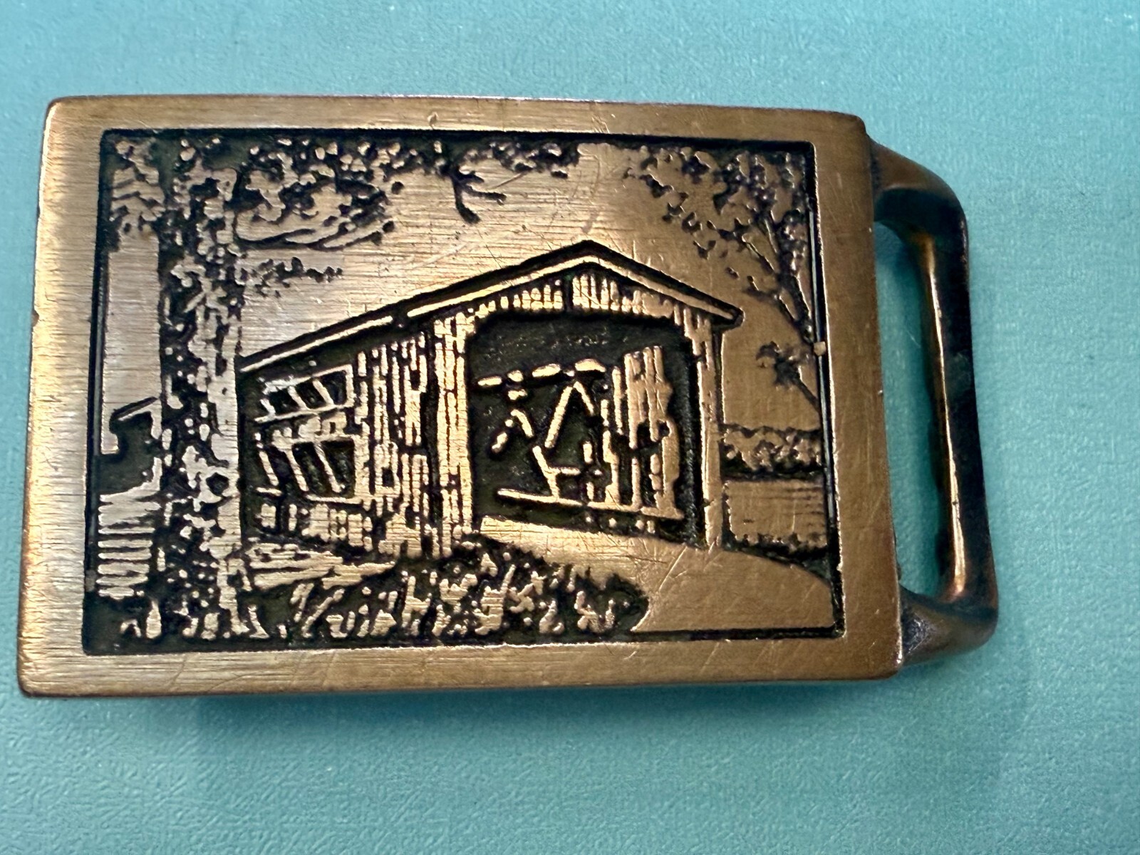 Historic Langley Covered Bridge Solid Brass  1975… - image 14