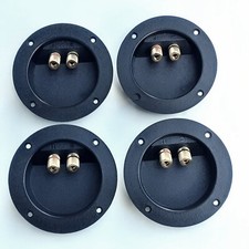  4 Speaker Box Cabinet Terminal Cups Gold Binding Posts Banana Plugs