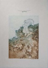 Dorothea TANNING : Baignade, Gravure originale signée