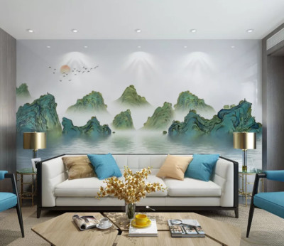 3D Green Mountain ZHUA8393 Wallpaper Wall Murals Removable Self-adhesive Amy
