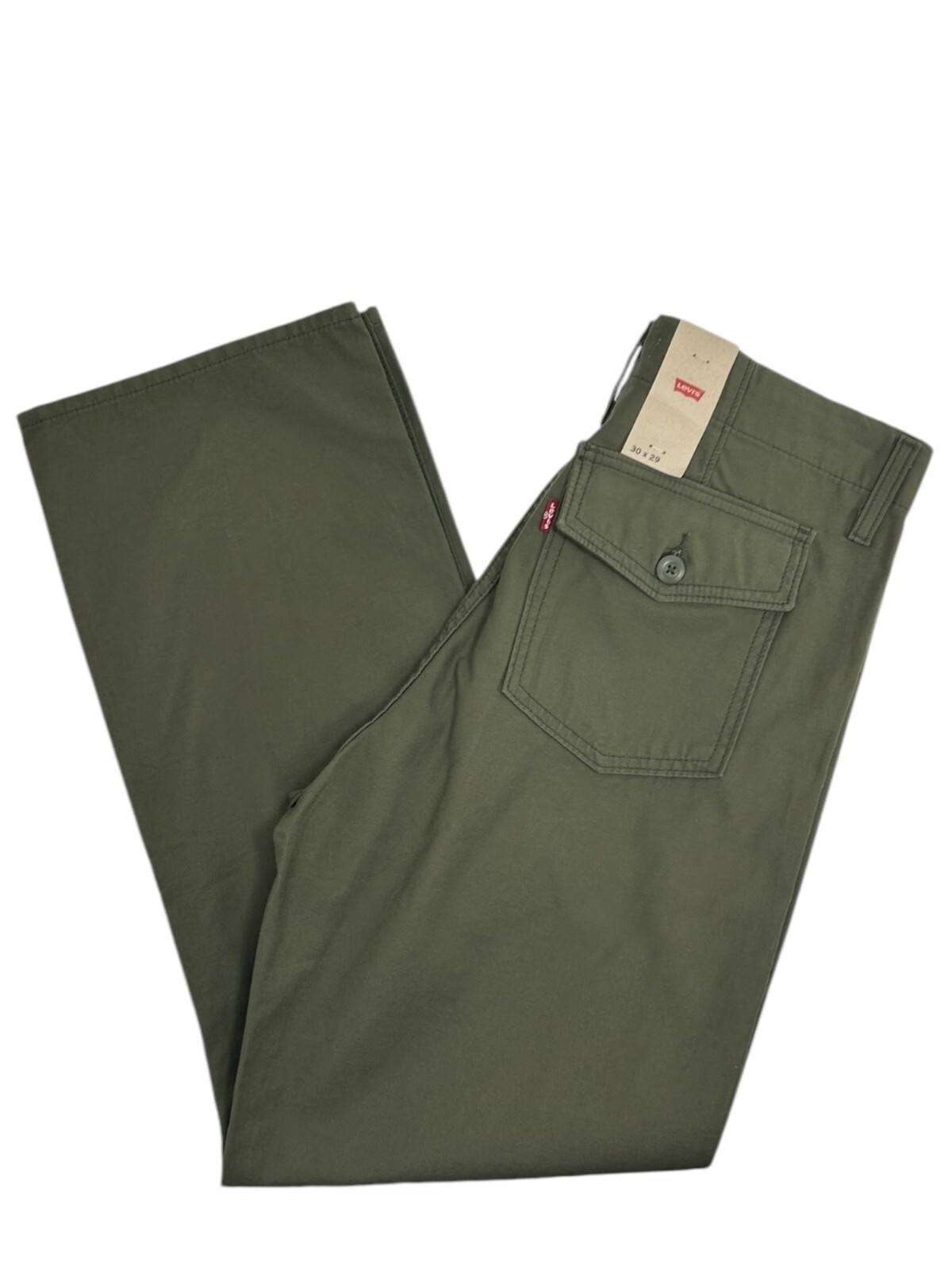 Levi’s Cargo Pants Women 30x29 Olive Green Ribcage Straight Leg Trousers Y2K