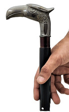 Nautical Antique Finish Eagle Bird Black wooden cosplay inlay walking stick cane