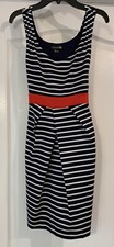 Forever 21 Women’s Jrs Navy Blue & White Striped Sleeveless Knit Dress~Sz S~EUC