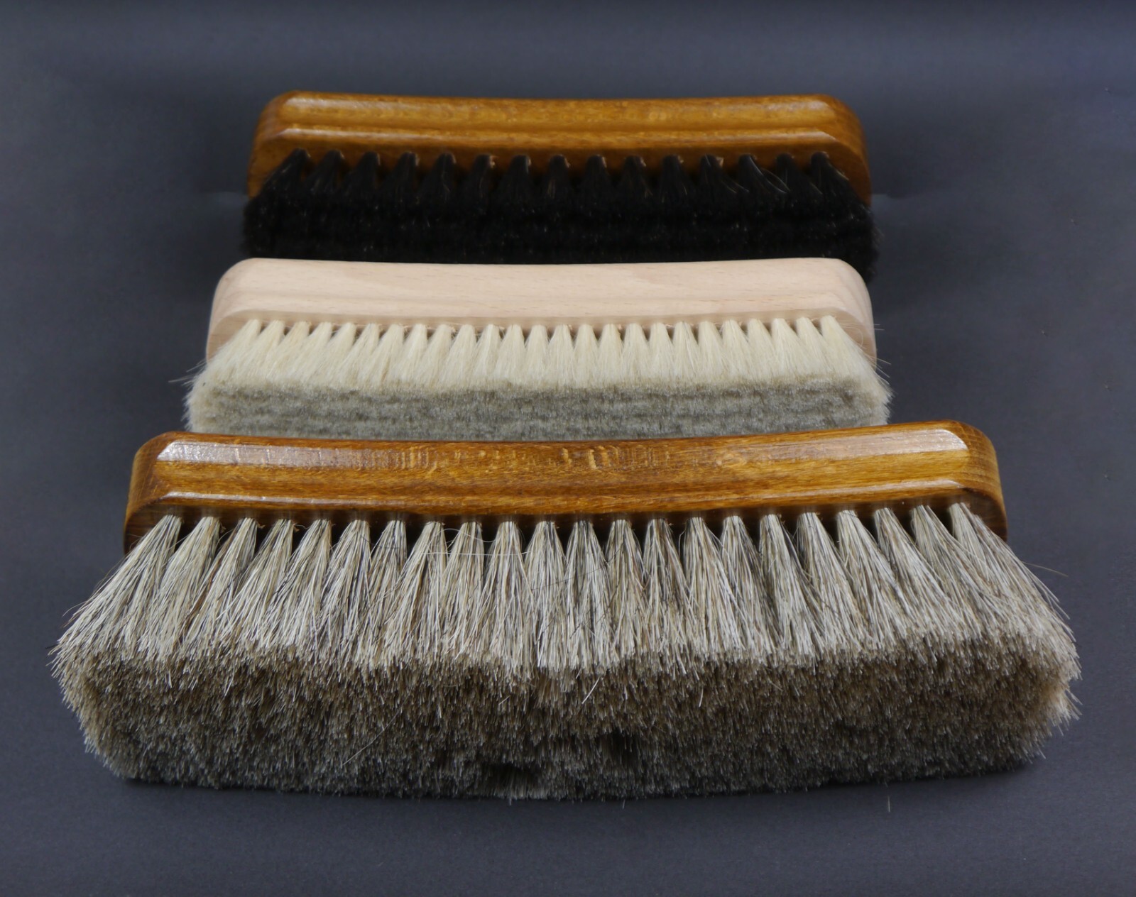 Shoe brushes set cleaning, polishing + high gloss 3 brushes made in