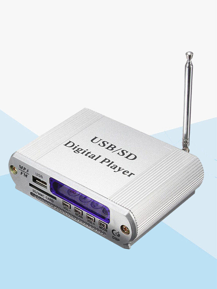 Lettore MP3 USB/SD Con Radio FM E Telecomando – Display LED E Cuffie Incluse – Colore Argento
