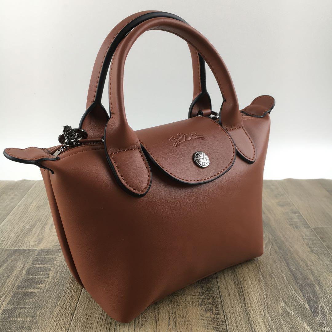 Longchamp Le Pliage Cuir XS Mini Leather Shoulder Bag Brown Outlet