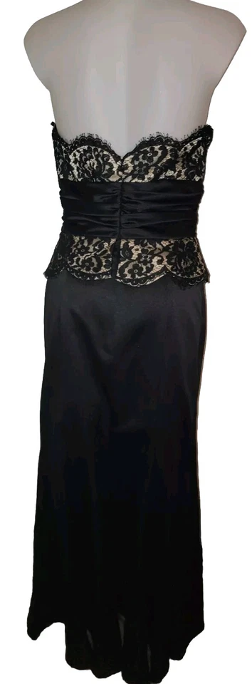 Maxi Vestido De Colección Jim Hjelm Talla 8 Para Mujer Negro Floral Encaje Bustier Bruja Capricho Foto 2 de 4